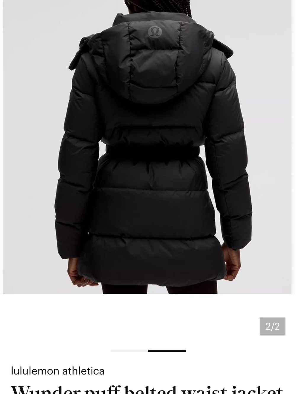 lululemon athletica Black Quilted Belted Puffer Jacket - Picture 2 of 2